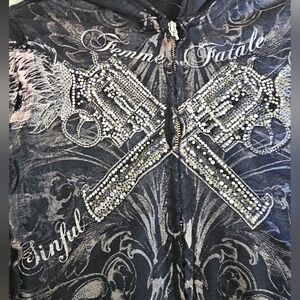 Sinful zip-up jacket with hoodie